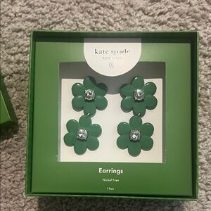 Kate Spade Emerald Green Floral Earrings
